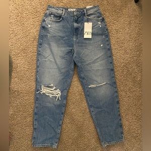 Zara High Rise Mom Leg Ankle Jean